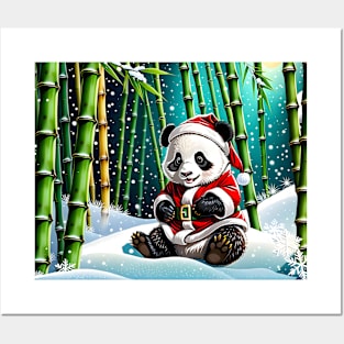 Santa Baby Panda Posters and Art